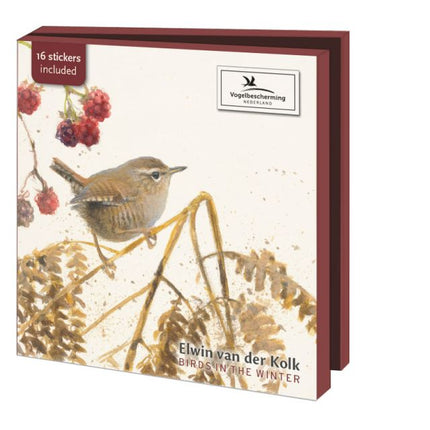 Bekking & Blitz Kaartenmapje Birds in the Winter, Elwin van der Kolk 10 Stuks