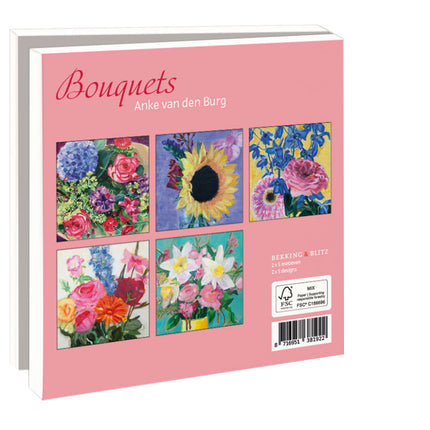 Bekking & Blitz Kaartenmapje Bouquets, Anke van den Burg 10 Stuks