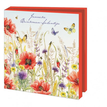 Bekking & Blitz Kaartenmapje Klaprozen, Janneke Brinkman-Salentijn 10 Stuks