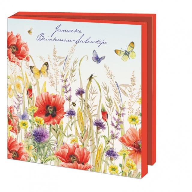 Bekking & Blitz Kaartenmapje Klaprozen, Janneke Brinkman-Salentijn 10 Stuks