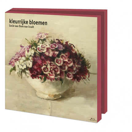 Bekking & Blitz Kaartenmapje Kleurrijke bloemen, Lucie van Dam van Isselt 10 Stuks