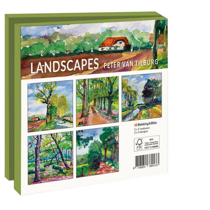 Bekking & Blitz Kaartenmapje Landscapes, Peter van Tilburg 10 Stuks