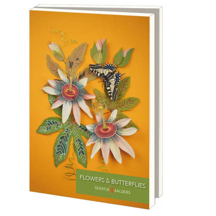 Bekking & Blitz Kaartenmapje met env, groot: Flowers & Butterflies, Geertje Aalders