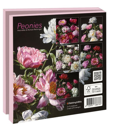 Bekking & Blitz Kaartenmapje Peonies, Henriëtte & Roman Reisinger 10 Stuks
