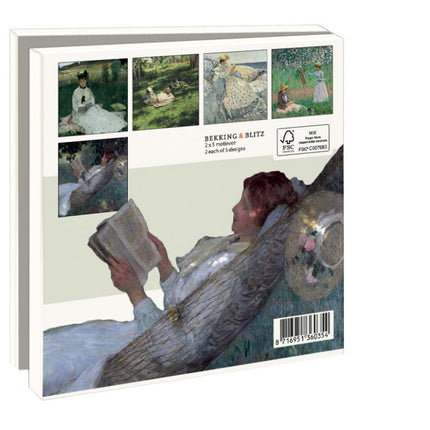 Bekking & Blitz Kaartenmapje Reading in Art 10 Stuks