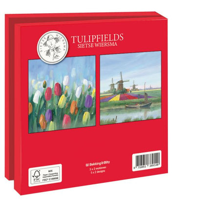 Bekking & Blitz Kaartenmapje Tulipfields, Sietse Wiersma 10 Stuks