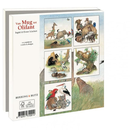 Bekking & Blitz Kaartenmapje Van Mug tot Olifant, Ingrid & Dieter Schubert 10 Stuks