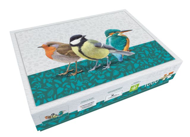 Bekking & Blitz Puzzel 1000 stukjes : Drie vogels, Elwin van der Kolk, Vogelbescherming Nederland
