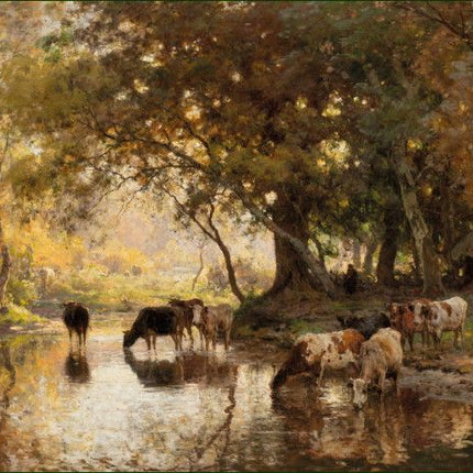Bekking & Blitz Puzzel (1000 stukjes): Rustende koeienhoeder aan oever, Julius van de Sande Bakhuyzen, Drents Mus.