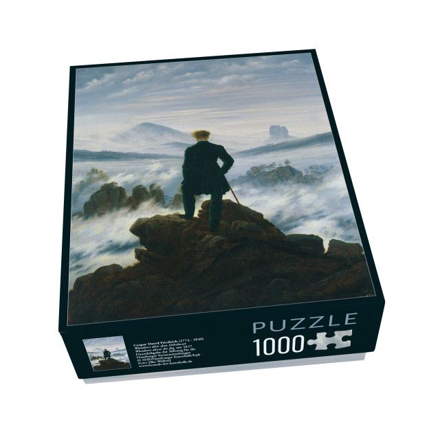 Bekking & Blitz Puzzel (1000 stukjes): Wanderer über dem Nebelmeer, Caspar David Friedrich, Hamburger Kunsthalle