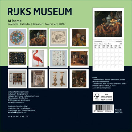 Bekking & Blitz Rijksmuseum Mini Kalender 2026