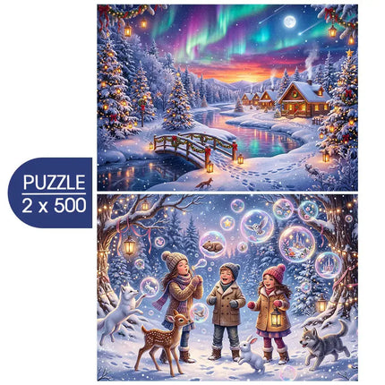 bluebird 2 Puzzles - The Magic of Winter Puzzel 2 X 500 Stukjes