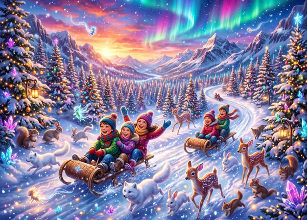 bluebird A Magical Winter in the Mountains Puzzel 500 stukjes