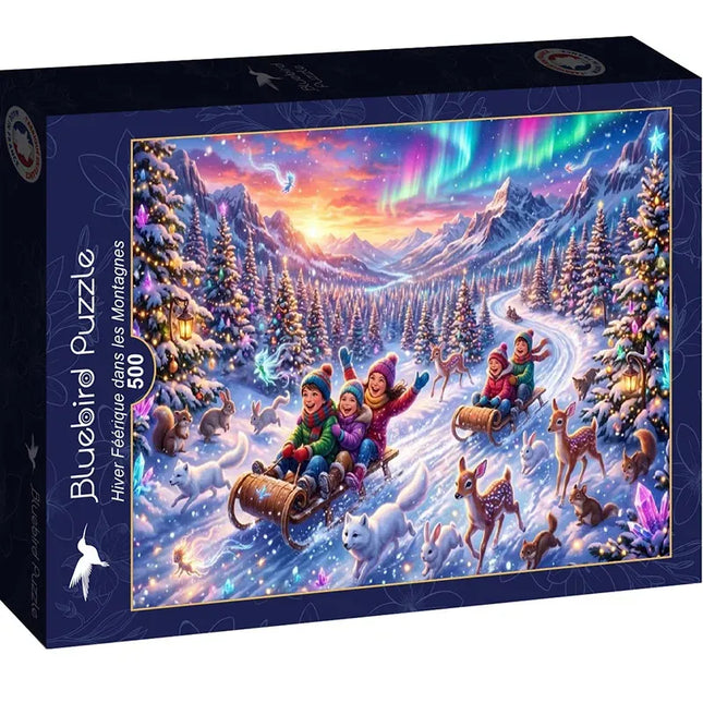 bluebird A Magical Winter in the Mountains Puzzel 500 stukjes