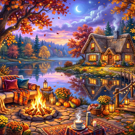 bluebird By the Fireplace Puzzel 1000 Stukjes
