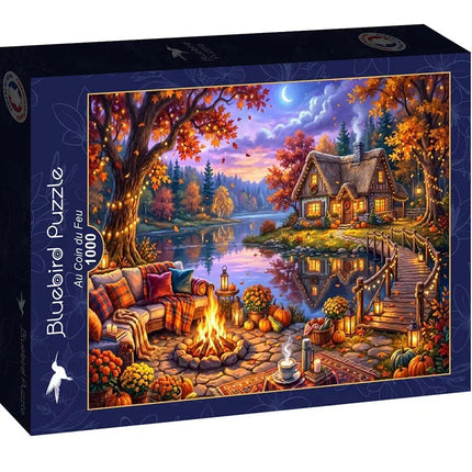 bluebird By the Fireplace Puzzel 1000 Stukjes