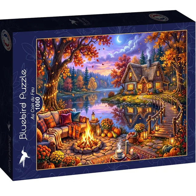bluebird By the Fireplace Puzzel 1000 Stukjes