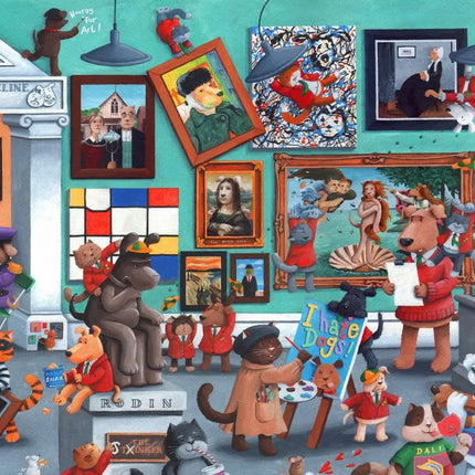 bluebird Cats and Dogs Art Gallery Puzzel 1000 Stukjes