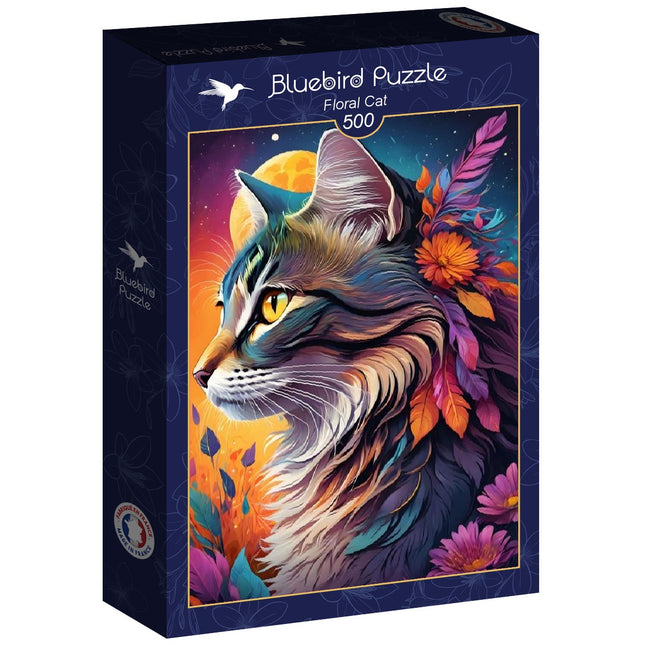 bluebird Floral Cat Puzzel 500 stukjes