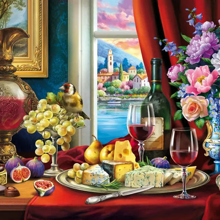 bluebird Still Life and Wine Puzzel 1000 Stukjes
