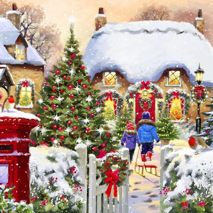 bluebird Winter Cottage Puzzel 2000 Stukjes