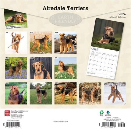 Browntrout Airedale Terrier Kalender 2026