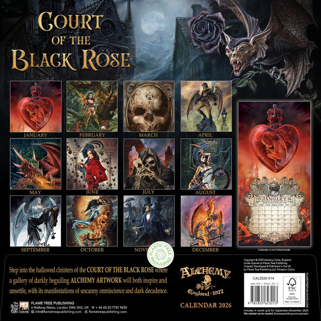 Browntrout Alchemy Court of the Black Rose Kalender 2026
