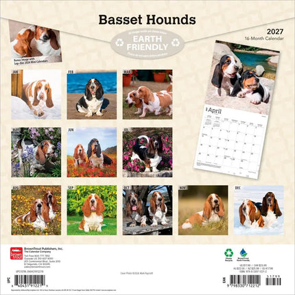 Browntrout Basset Hound Kalender 2027