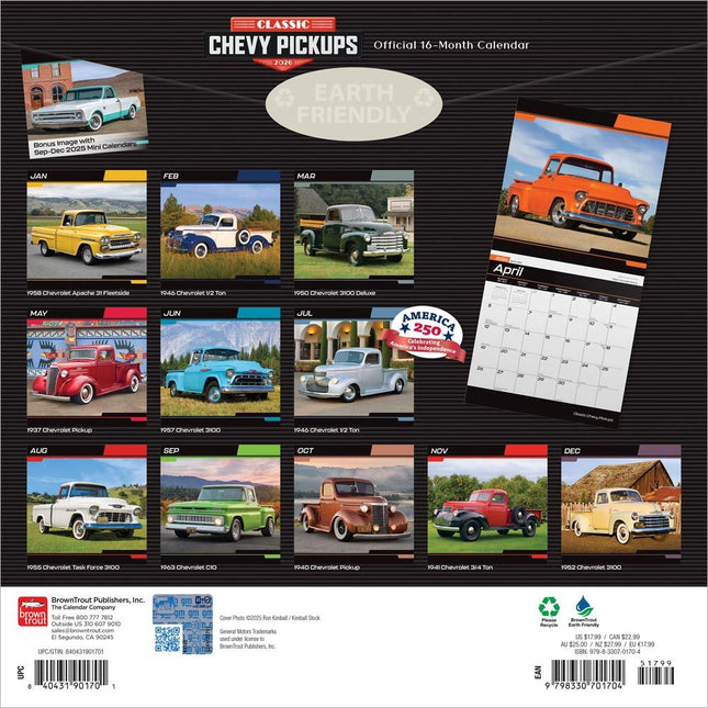 Browntrout Classic Chevy Pickups Kalender 2026