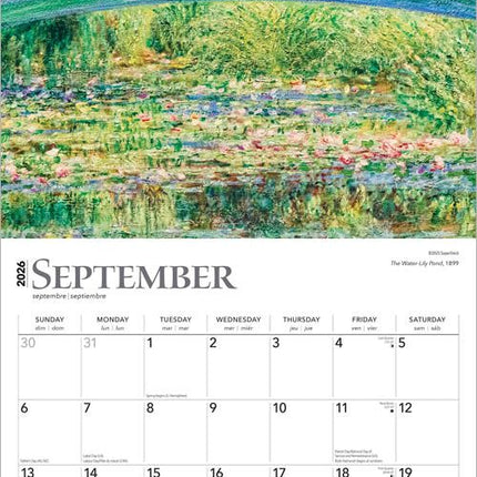 Browntrout Claude Monet Kalender 2026