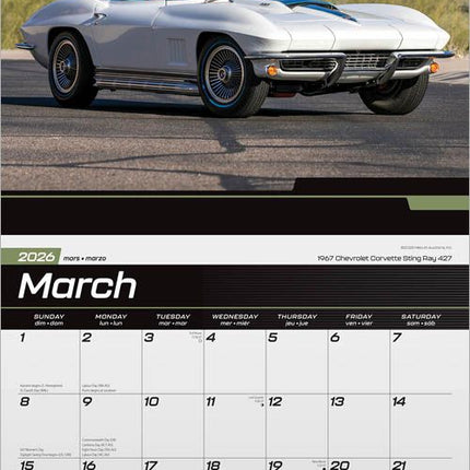 Browntrout Corvette Kalender 2026