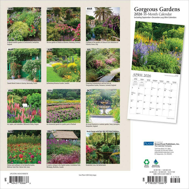 Browntrout Gorgeous Gardens Kalender 2026