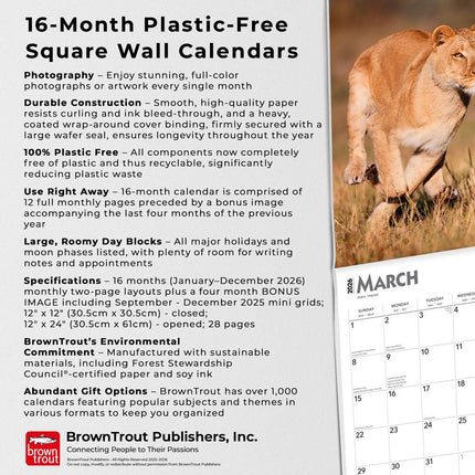 Browntrout Leeuwen Kalender 2026
