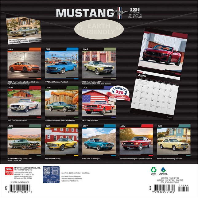 Browntrout Mustang Kalender 2026