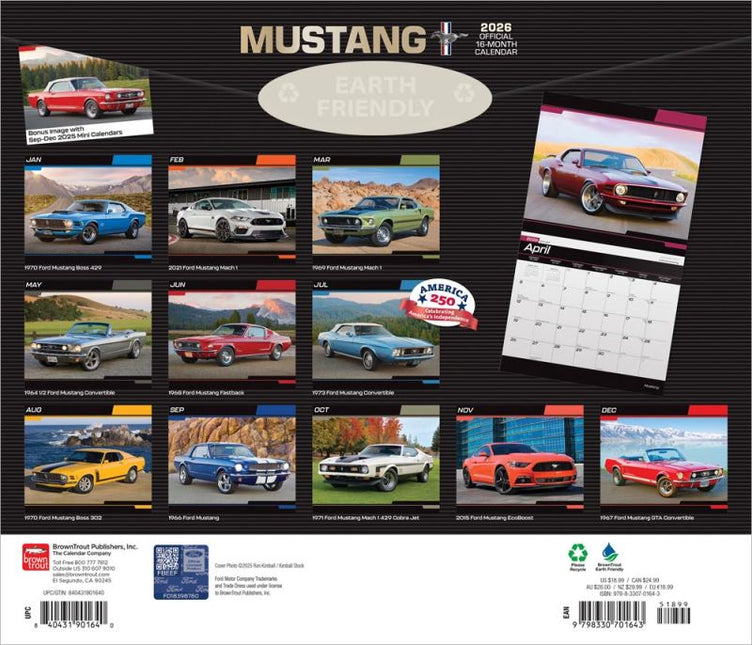 Browntrout Mustang Kalender 2026 Deluxe