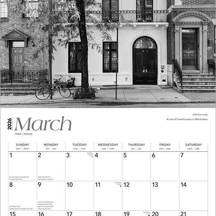 Browntrout New York City Kalender 2026 Black and White
