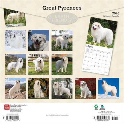Browntrout Pyreneese Berghond Kalender 2026