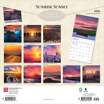 Browntrout Sunrise Sunset Kalender 2026