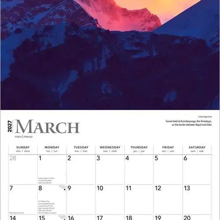 Browntrout Sunrise Sunset Kalender 2027