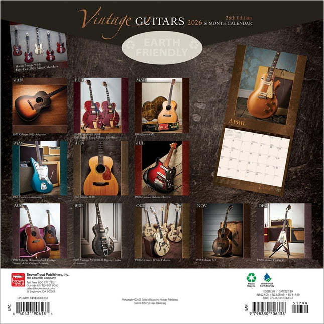 Browntrout Vintage Guitars Kalender 2026