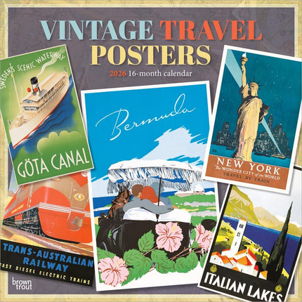Browntrout Vintage Travel Posters Kalender 2026