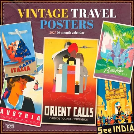Browntrout Vintage Travel Posters Kalender 2027