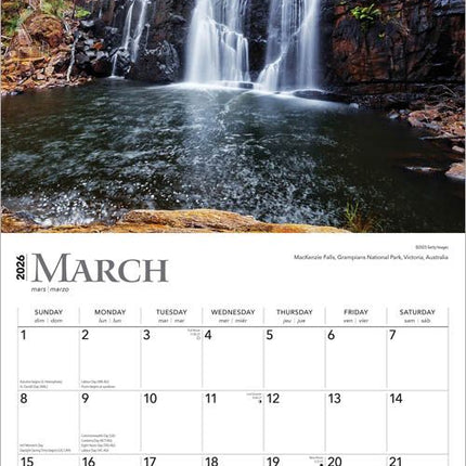 Browntrout Waterfalls Kalender 2026