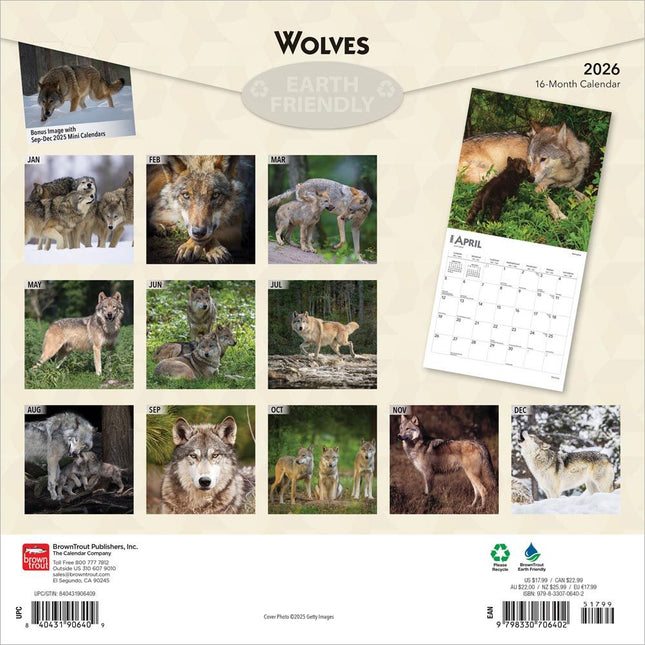 Browntrout Wolven Kalender 2026