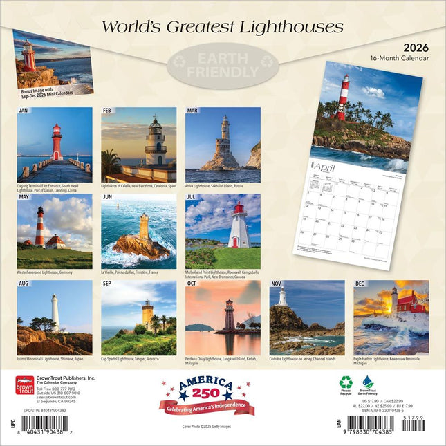 Browntrout World's Greatest Lighthouses Kalender 2026