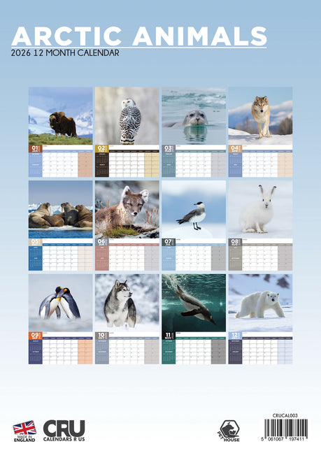 CalendarsRUs Arctic Animals A3 Kalender 2026