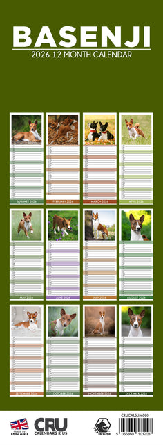 CalendarsRUs Basenji Slimline Kalender 2026