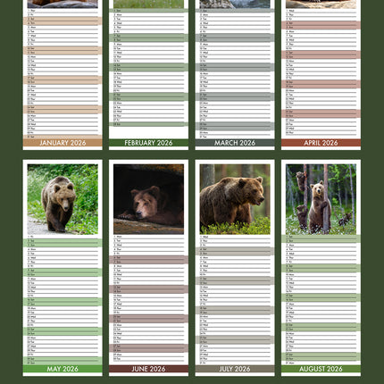 CalendarsRUs Beren Slimline Kalender 2026
