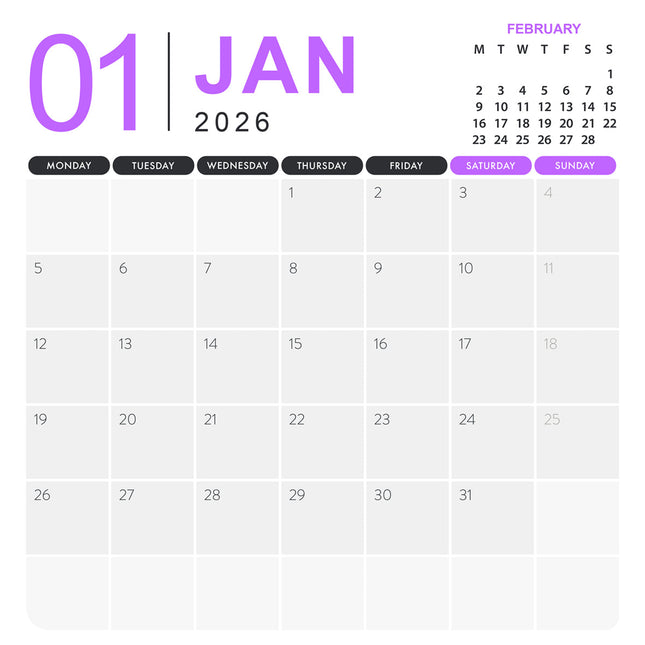 CalendarsRUs Big Birthday Kalender 2026