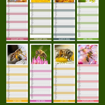 CalendarsRUs Bijen Slimline Kalender 2026